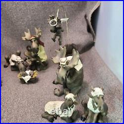 Big Sky Carvers Moosetivity I, II & III Moose Figurine 16 pc Set Nativity