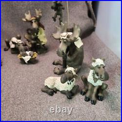 Big Sky Carvers Moosetivity I, II & III Moose Figurine 16 pc Set Nativity