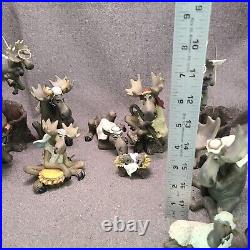 Big Sky Carvers Moosetivity I, II & III Moose Figurine 16 pc Set Nativity