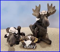 Big Sky Carvers Moosetivity I Moose BearFoots 5 pc Set Complete Nativity