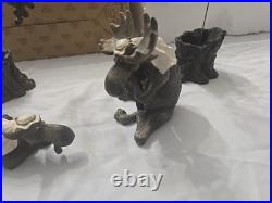 Big Sky Carvers Moosetivity I Moose Figurine 5 pc Set Complete