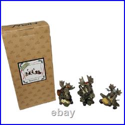 Big Sky Carvers Moosetivity II Moose Figurine 3 pc Set Mountain Mooses