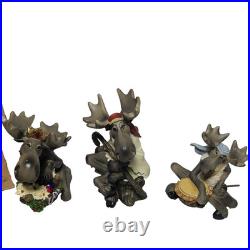 Big Sky Carvers Moosetivity II Moose Figurine 3 pc Set Mountain Mooses