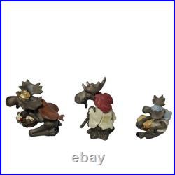 Big Sky Carvers Moosetivity II Moose Figurine 3 pc Set Mountain Mooses