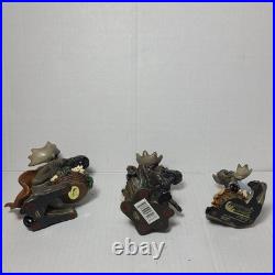 Big Sky Carvers Moosetivity II Moose Figurine 3 pc Set Mountain Mooses