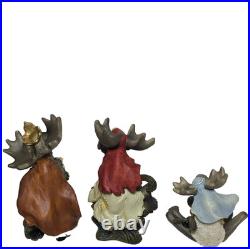 Big Sky Carvers Moosetivity II Moose Figurine 3 pc Set Mountain Mooses