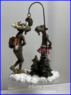 Big Sky Carvers Mountain Mooses Mistletoe Mooseschristmas Figurine Rare