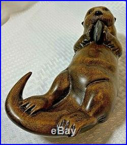 Big Sky Carvers North American River Otter Wood Sculpture Carving 196/950