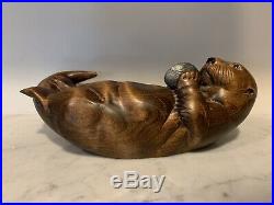Big Sky Carvers North American River Otter Wood Sculpture Carving 210/950