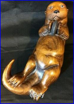 Big Sky Carvers North American River Otter Wood Sculpture Carving Art 400/950 A+
