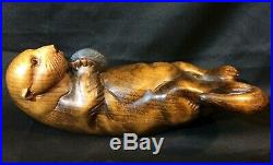 Big Sky Carvers North American River Otter Wood Sculpture Carving Art 400/950 A+