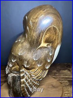 Big Sky Carvers OWL Wood Sculpture EVENING TRACKER Ken White #369/ 1250 9 tall