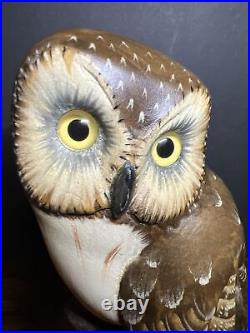 Big Sky Carvers OWL Wood Sculpture EVENING TRACKER Ken White #369/ 1250 9 tall