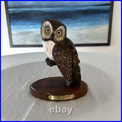 Big Sky Carvers OWL Wood Sculpture EVENING TRACKER Ken White #486/1250 9 tall