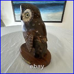 Big Sky Carvers OWL Wood Sculpture EVENING TRACKER Ken White #486/1250 9 tall