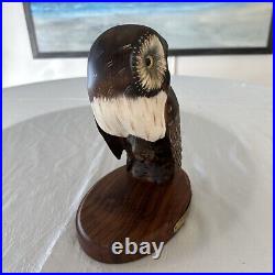 Big Sky Carvers OWL Wood Sculpture EVENING TRACKER Ken White #486/1250 9 tall