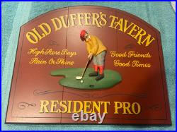 Big Sky Carvers Old Duffers Tavern Wood Plaque Golf Sign Made in USA 19 X 16