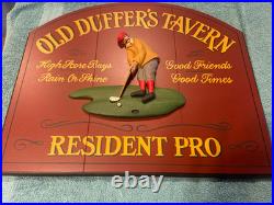 Big Sky Carvers Old Duffers Tavern Wood Plaque Golf Sign Made in USA 19 X 16