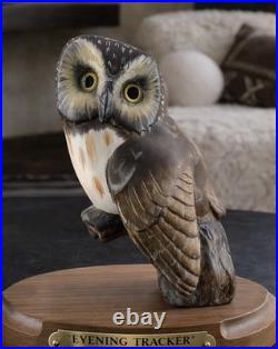 Big Sky Carvers Owl Ken White Ltd Ed 14/1250 Hand Carved wood Evening Tracker