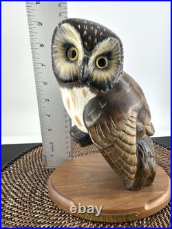 Big Sky Carvers Owl Ken White Ltd Ed 14/1250 Hand Carved wood Evening Tracker