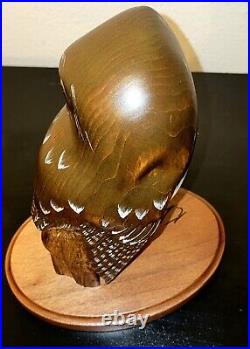 Big Sky Carvers Owl Wood Sculpture Evening Tracker Limited Edition K. White #902