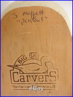 Big Sky Carvers Pin Tail Wood Duck Decoy Artist Signed S. Moffett
