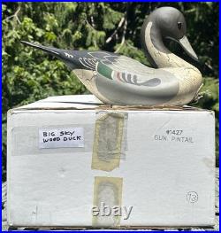 Big Sky Carvers Pintail Duck Bird Wood Decoy Donna Hartley Figure Carved Montana
