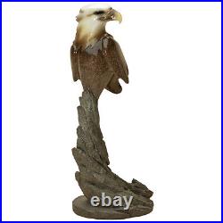 Big Sky Carvers Proud Standing Eagle Stonecast Sculpture # 30121444