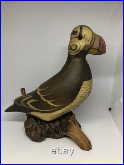Big Sky Carvers Puffin Carving Mounted & Signed'KOM HAVENS' handmade In Montana