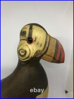 Big Sky Carvers Puffin Carving Mounted & Signed'KOM HAVENS' handmade In Montana