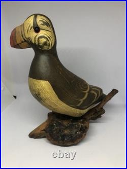Big Sky Carvers Puffin Carving Mounted & Signed'KOM HAVENS' handmade In Montana
