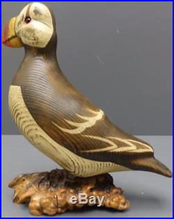 Big Sky Carvers Puffin Hand Carved Seabird Statue Signed Linda Williams