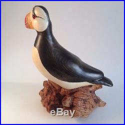 Big Sky Carvers Puffin Hand Carved Seabird Statue Signed Linda Williams