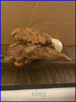 Big Sky Carvers Puffin Wood Carving Mounted Signed Burl Wood Hand Painted