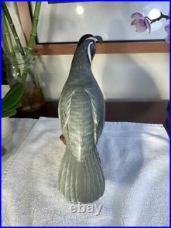 Big Sky Carvers Quail Bird Hand Painted 9Wooden Carving RARE Signed Kissy VG++