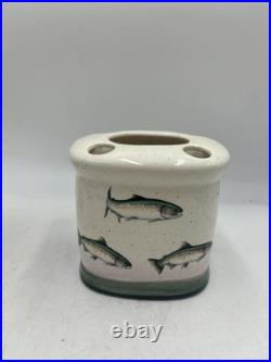 Big Sky Carvers Rainbow Trout Soap Dish Lotion Tooth Brush Hldr Rinse Cup Set
