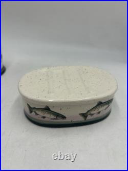 Big Sky Carvers Rainbow Trout Soap Dish Lotion Tooth Brush Hldr Rinse Cup Set