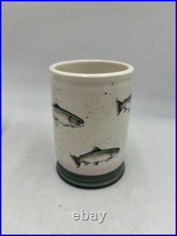 Big Sky Carvers Rainbow Trout Soap Dish Lotion Tooth Brush Hldr Rinse Cup Set