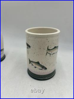 Big Sky Carvers Rainbow Trout Soap Dish Lotion Tooth Brush Hldr Rinse Cup Set
