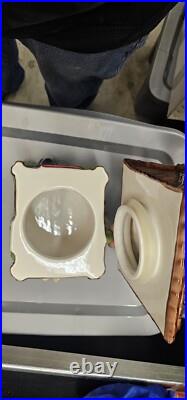 Big Sky Carvers Ranger Station Bears Moose Log Cabin Ceramic Cookie Jar Rare