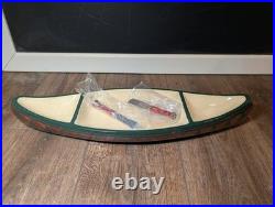 Big Sky Carvers Retired Ceramic Canoe Chip & Dip Serving Dish Set with Paddles New