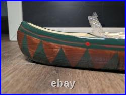 Big Sky Carvers Retired Ceramic Canoe Chip & Dip Serving Dish Set with Paddles New