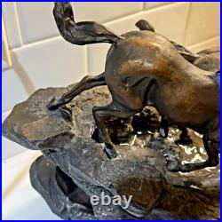 Big Sky Carvers River Runners Wild Horse Tabletop Fountain Working Pump Western