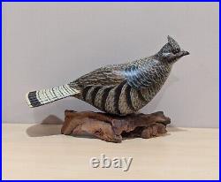 Big Sky Carvers Ruffed Grouse On Log Full Size Signed Rebecca White