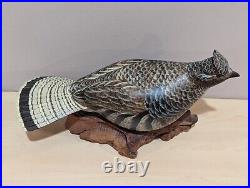 Big Sky Carvers Ruffed Grouse On Log Full Size Signed Rebecca White