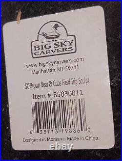 Big Sky Carvers, Sculpture SC Brown Bear & Cubs Field Trip 7.5×8×4