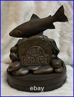 Big Sky Carvers Sculpture Store Display Trout Rocks Capturing Nature 9 High