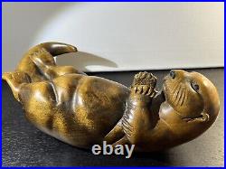 Big Sky Carvers Sea Otter Carving Limited Edition 689/950 Bozeman Montana Made