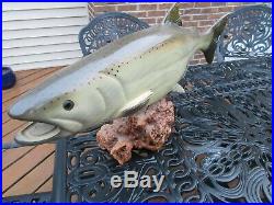 Big Sky Carvers Signed 26 Salmon Wood Carved Salmon Trout