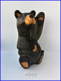 Big Sky Carvers Solid Wood Black Bear Sculpture Western Pine Paw Up Wave 13